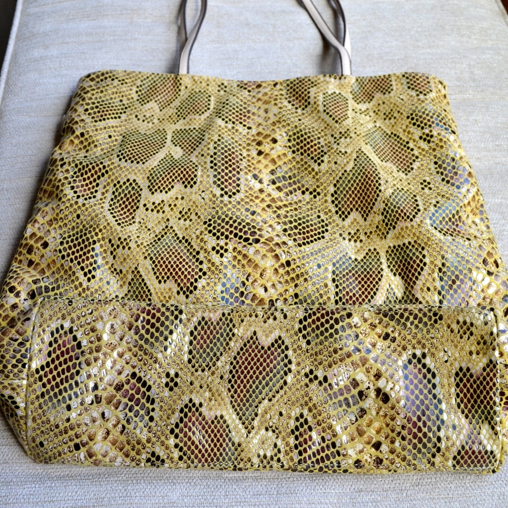 Sorial Snake Embossed Leather Tote